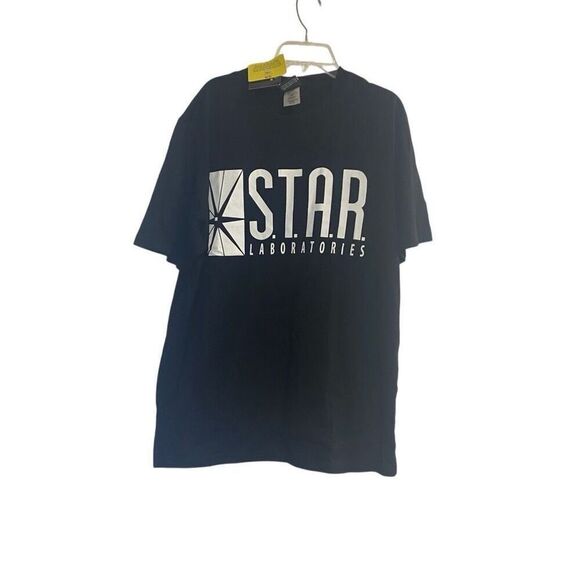 THE FLASH Graphic Black Round Neck Star Laboratories Women’s Large T shirt NEW - Picture 1 of 9